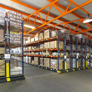 Mobile,Roller,Shelving,System,In,Distribution,Warehouse