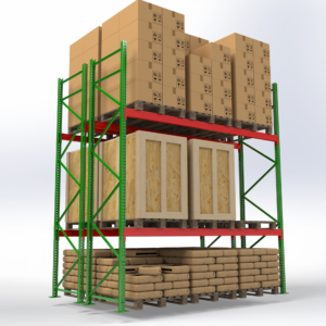 Selective pallet rack system with upright frames, beams, and loaded pallets | Warehouse storage solution Portland Oregon