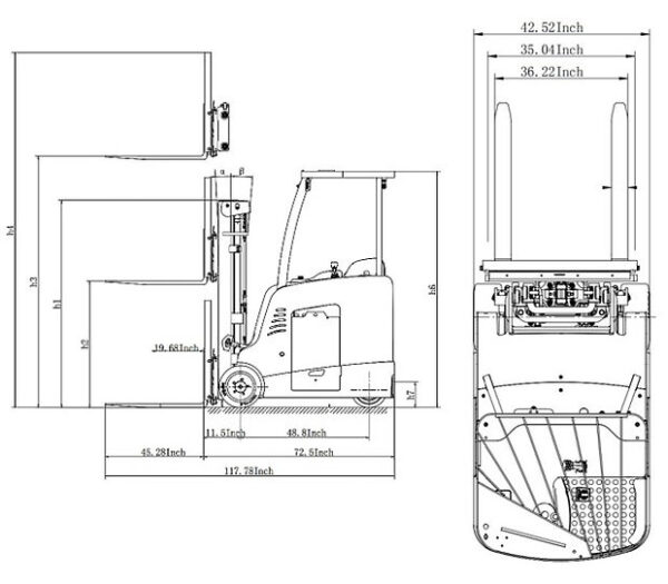 EKKO EK18RF-Li Stand-up Rider Forklift