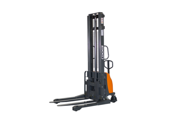 EKKO EA15A-138 Semi-Electric Straddle Stacker, 3,300 lbs Capacity, 138" Height
