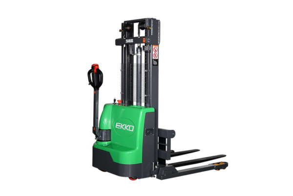EKKO EB12E-98Li Lithium Iron Phosphate Straddle Stacker 72"Mast, 98" Lift