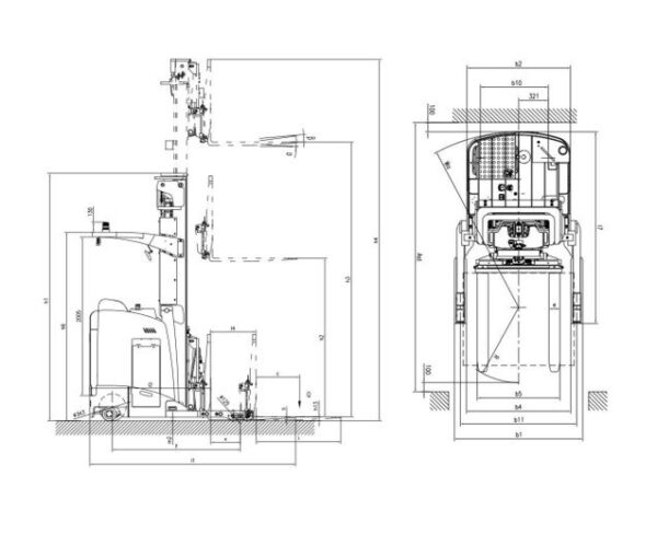 EKKO EK18RR-196Li Stand-Up NA Reach Truck 4000 lb Cap., 196"Lift Ht.