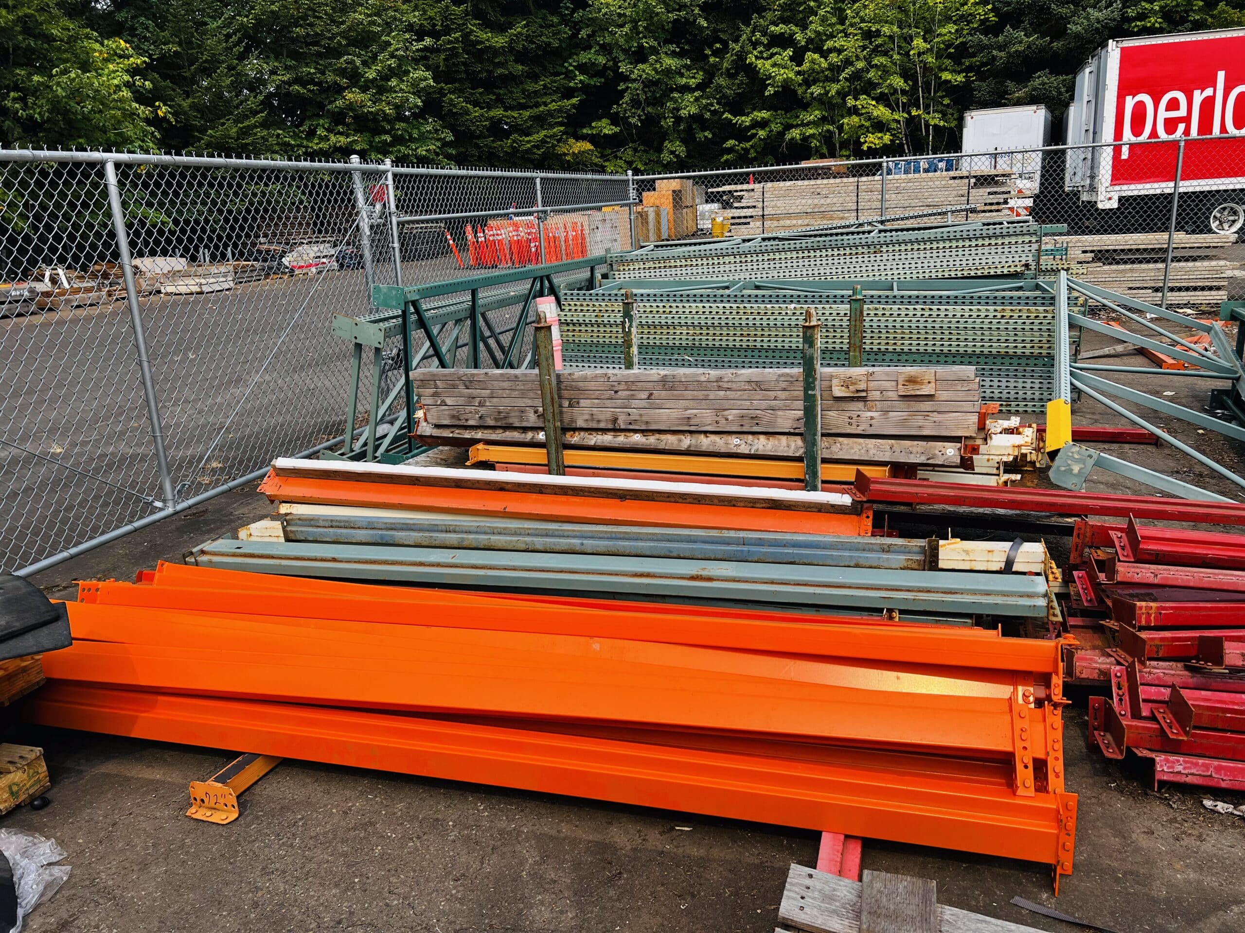Pallet racks ready for pickup