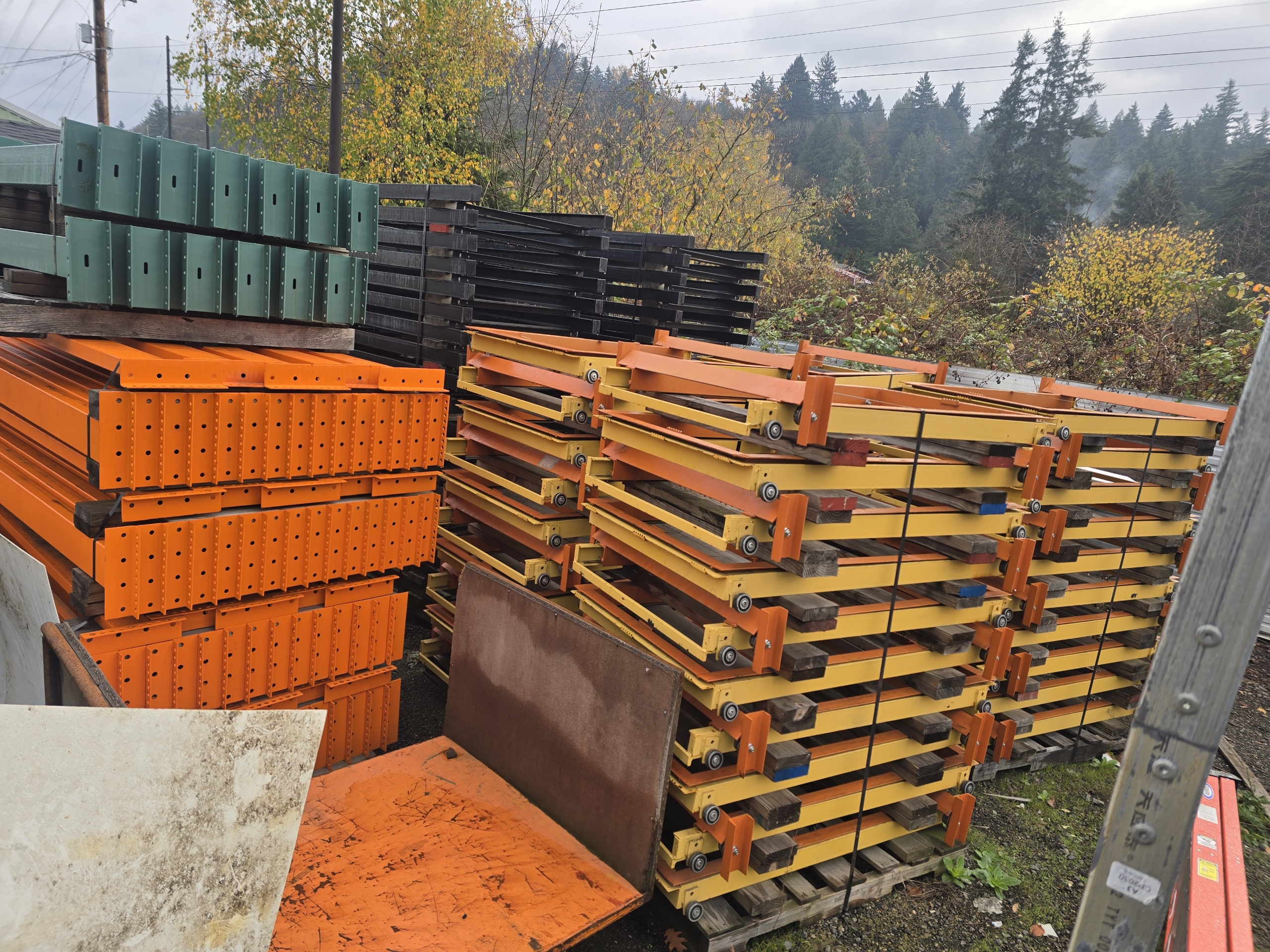 Used pallet rack inventory at our Portland yard
